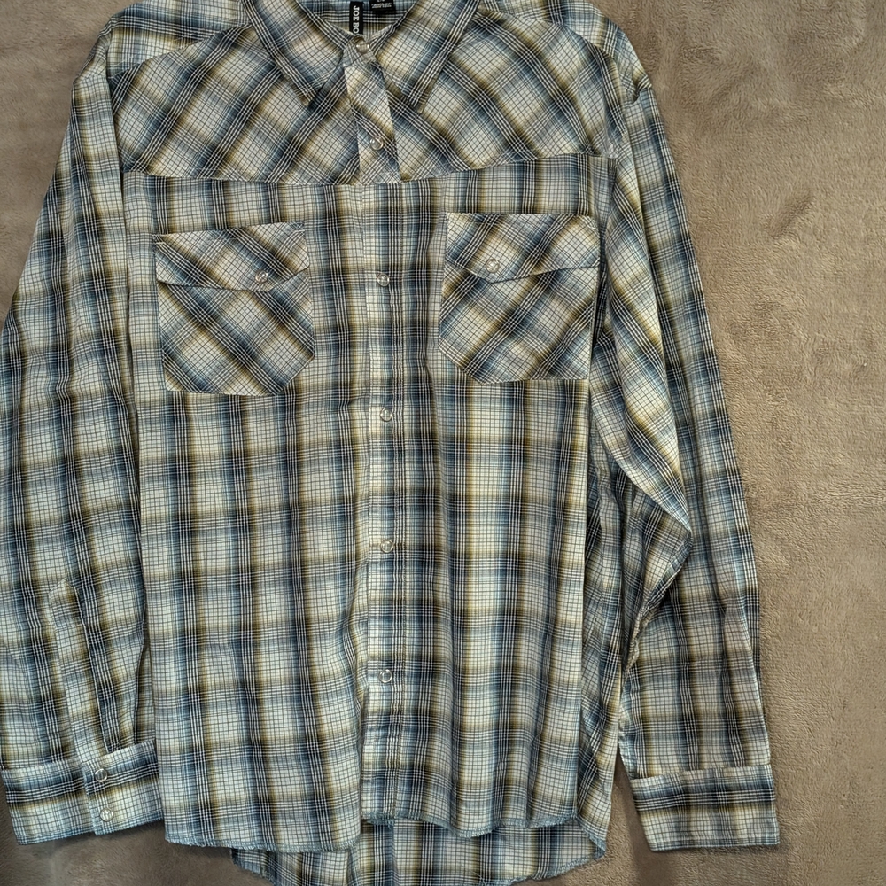 Joe Boxer Blue and White Plaid Shirt
